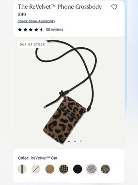 NWT Rothy's ReVelvet Cat Phone Crossbody